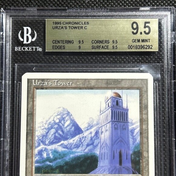 1995 MTG Magic The Gathering Chronicles Urza's Tower Mountains BGS 9.5 Gem Mint - Picture 2 of 3